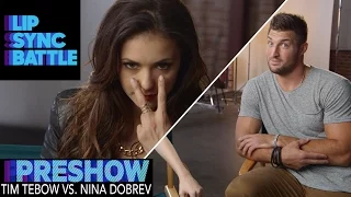 Tim Tebow vs. Nina Dobrev (Preshow) | Lip Sync Battle