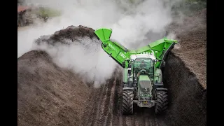 Willibald TBU 3P XL compost turner turning a huge compost pile