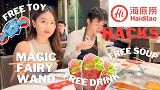 Testing Haidilao Tiktok hacks and cheat codes!! (Free toys, magic fairy wand, soup and more!)