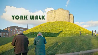 YORK UK WALKING TOUR - 4K virtual walking tour of York UK - No talking just walking - Ambient  walk