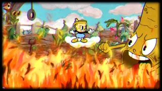 Cuphead, mas o chão é lava