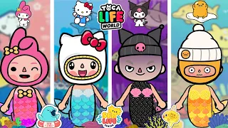 Mermaid Quintuplets Separated At Birth: MELODY, KUROMI, KITTY, GUDETAMA | Toca Life World |Toca Boca