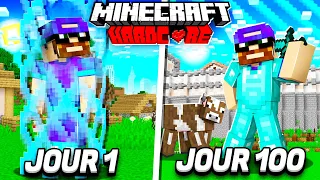 J'ai survécu 100 jours dans une BORDURE 1X1 dans Minecraft Hardcore !