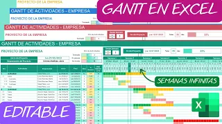 Diagrama de GANTT📆en Excel para Proyectos✅Línea de tiempo INFINITO