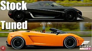 Forza Horizon 4: Stock vs Tuned! Koenigsegg Agera RS vs Lamborghini Gallardo