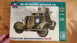 (Обзор на модель) для сборки Советский бронеавтомобиль БА-20 от ARK Models арт. 35004