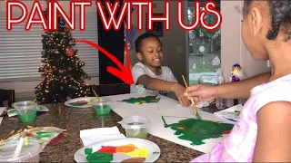 WE PAINTED CHRISTMAS TREES | VLOGMAS DAY 12