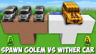 Biggest SPAWN GOLEM vs WITHER CAR in Minecraft ? INCREDIBLY HUGE VEHICLE MOBS !