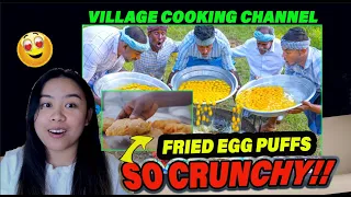 EGG in HOT OIL | Fried Eggs Recipe Cooking Village | Fried Egg Puffs Recipe |  REACTION!