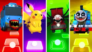 Tayo The Little Bus Vs Pikachu Vs Choo Choo Charles Vs Super Mario - Tiles Hop EDM Rush!