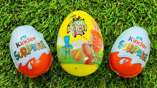 Satisfying video | Unpacking Kinder Surprise AND Chocolate | Egg Sour Patch Kids,  Sound ASMR🍭