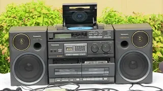 Panasonic RX-DT680 CD Digital Radio Dual Auto Reverse cassette decks Record play demonstrated