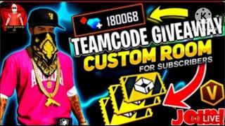 FREE FIRE LIVE GIVEAWAY CUSTOM ROOM | FF LIVE GIVEAWAY DIAMOND TEAM CODE || #FFLIVEGIVEAWAY#FFLIVE