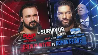 WWE Survivor Series 2020 Drew McIntyre vs Roman Reigns All Match Card Versions HD