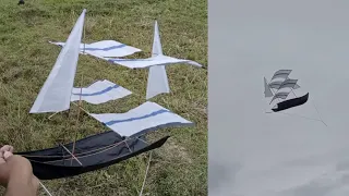 Amazing....!!! How to make a boat kite from coconut sticks