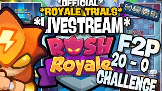 RUSH ROYALE // 20 -0 THUNDERER DECK. + NEW EMOTES & LEGENDARIES  (ROYALE TRIALS LIVE)