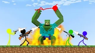 Stickman VS Minecraft: Zombie Apocalypse 4 - AVM Shorts Animation