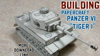 Building Panzer VI "Tiger I" 🇩🇪(German Heavy Tank) #satisfyingvideo #papercraft #ww2 #history