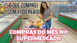 COMPRAS DO MÊS NO SUPERMERCADO/ O QUE COMPREI COM 1100 reais 💵 MAIO DE 2024