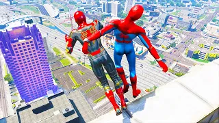 GTA 5: Spiderman Falls and Fails (Spider-Man Jumping/Falling)