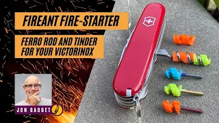 FireAnt fire-starter for your Victorinox SAK - micro ferro rod and tinder