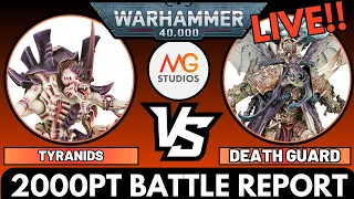 LIVE Tyranids vs Death Guard | Warhammer 40k 10th Edition Battle Report