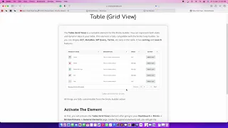 Creates dynamic table with loop builder in bricks