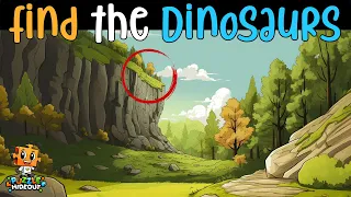 Find the Hidden Dinosaurs #16 |  Hidden Animals Optical Illusions | Dinosaur Puzzle for Kids 🦖🧩