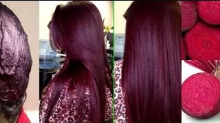 How to colour your hair naturally at home  💯 % Natural burgundy colour with henna #viral #trending