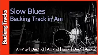 Slow Blues Guitar Backing Track Am 90 BPM