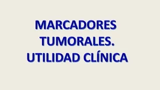 Marcadores Tumorales. Curso análisis