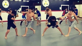 Korean Superboy Doo Ho Choi sparring for his upcoming fight against Cub Swanson at UFC 206