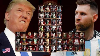 Mortal Kombat 9 - DONALD TRUMP 🇺🇸 & LIONEL MESSI 👽 - Expert Tag Ladder - Gameplay @(1080p) - 60ᶠᵖˢ ✔