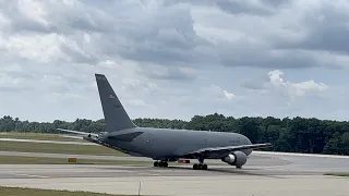 157th ARW KC-46A Pegasus Taxis and Departs | Pease ANGB (PSM)