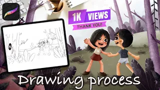 CHILDREN BOOK ILLUSTRATIONS | Drawing process | Procreate Practice 13 | Life On a Diary