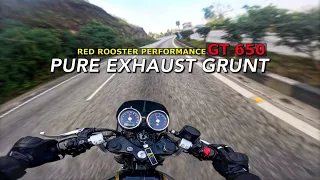 POV CONTINENTAL GT 650 PURE EXHAUST SOUND | RED ROOSTER EXHAUST WITHOUT BAFFLES (RAW ONBOARD)