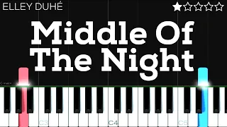 Elley Duhé - MIDDLE OF THE NIGHT | EASY Piano Tutorial