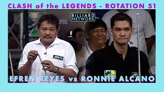 EFREN REYES vs RONNIE ALCANO |    ROTATION - 61 | Clash of the LEGENDS | Historic Pool Matches