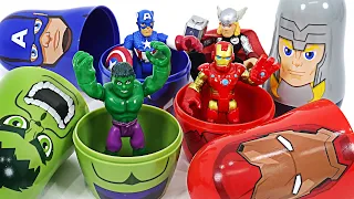 Marvel Avengers Hulk, Iron Man, Thor, Captain America nesting doll open! | DuDuPopTOY