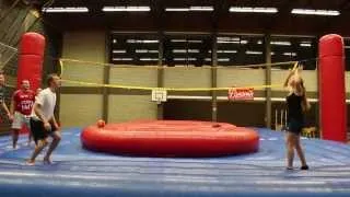 the volley-touch backflip Bossaball skill at Bossaball Club Mortsel 18-10-2013