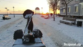 Зимний Бердянск,январь 2024г.прогулка по городу.