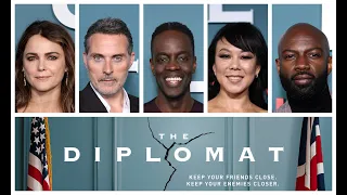 The Diplomat cast interviews with Keri Russell, Rufus Sewell, Ato Essandoh, Ali Ahn, and David Gyasi