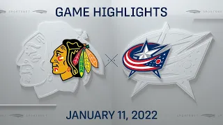 NHL Highlights | Blackhawks vs. Blue Jackets - Jan. 11, 2022