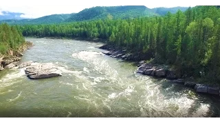 ВОДОМЕТ . ПОРОГ . ЭКСТРИМ . Прохождение порога Байбальский (Байбалык)  на реке Малый Енисей, Тыва