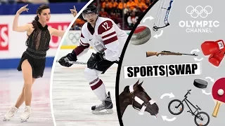 Figure Skating vs Ice Hockey | Who Will be Best at the Other Sport? | Sports Swap Challenge