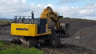 Komatsu PC 800 LC loading Volvo a40g dumpers in Ireland!