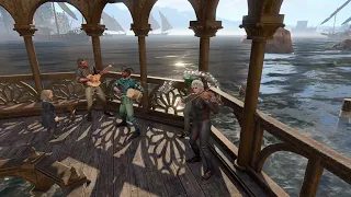 The bard band plays 'The Queen's High Seas' in Baldur's Gate 3