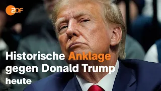 heute 19:00 Uhr 31.03.23 Trump angeklagt, König Charles III. in Hamburg, 49-Euro-Ticket (english)