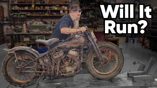Wrecked And Rusted JUNKYARD Motorcycle Sitting 60 Years!
