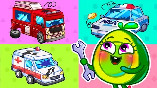 Repair Fire Truck, Police Car, Ambulance Song 🚒 II +More Kids Songs & Nursery Rhymes by VocaVoca🥑